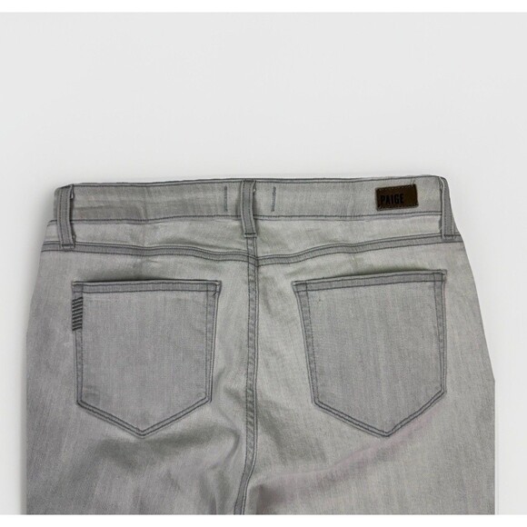 Paige Verdugo Ultra Skinny Jeans Size 29 Light Gray Metallic Coated Leg Stretch - Picture 4 of 16
